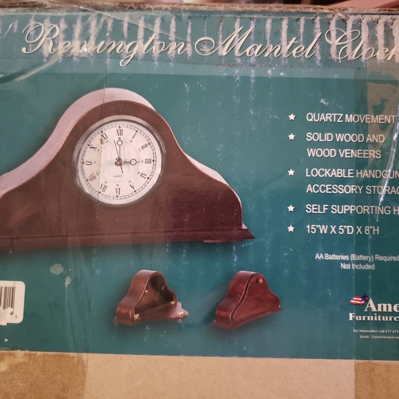 American Furniture Classics Remington Mantel Clock in Burnished Brown Cherry - Picture 3 of 4
